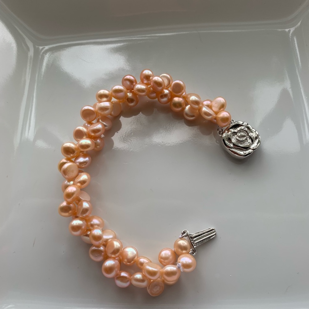 NEW🌺Pink Freshwater Twisted Pearl Bracelet - Picture 6 of 8